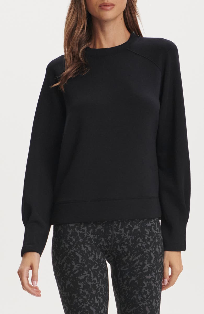 Varley Zosia Midlayer Crewneck Sweatshirt, Main, color, Black