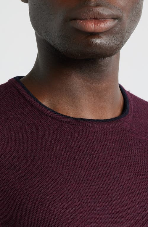 Jack Victor Belvedere Tipped Merino Wool Sweater In Burgundy