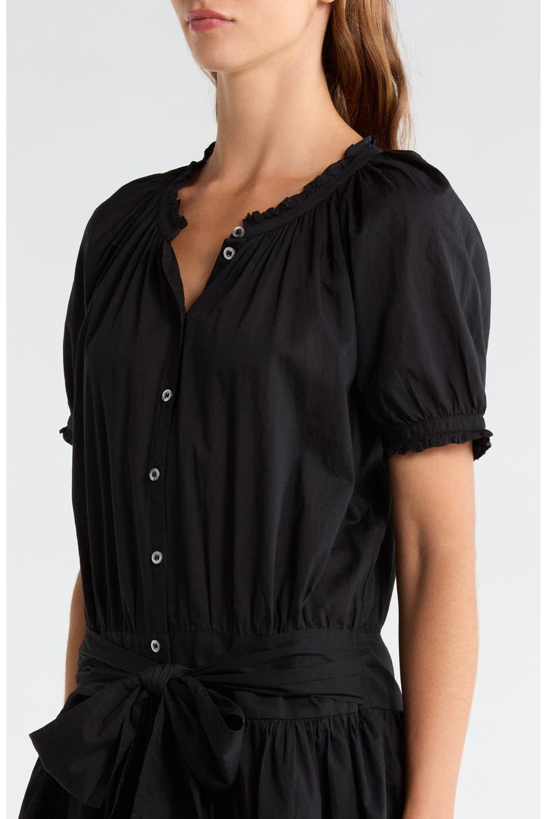 Nisha Puff Sleeve Minidress, Alternate, color, BLACK