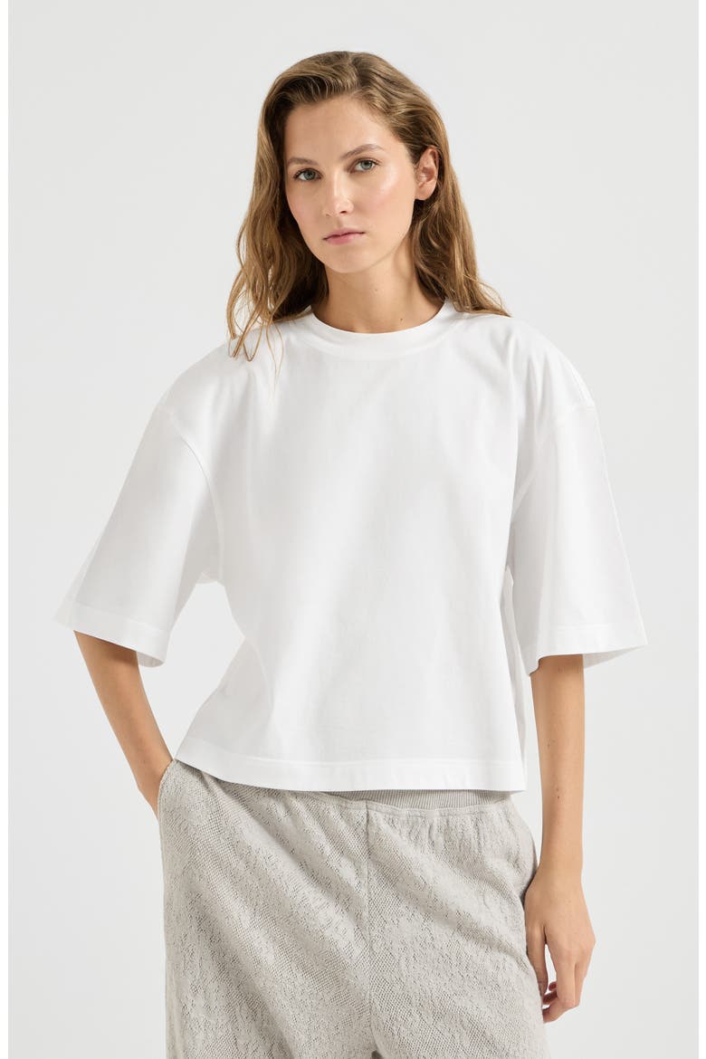 Cotton jersey T-shirt, Main, color, White