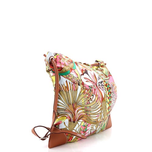 Pre-owned Hermes  Hermes Silky City Bag Printed Silk And Leather Pm In Multi