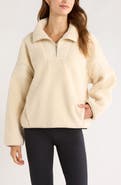 Zella Snowday Faux Shearling Quarter Zip Pullover