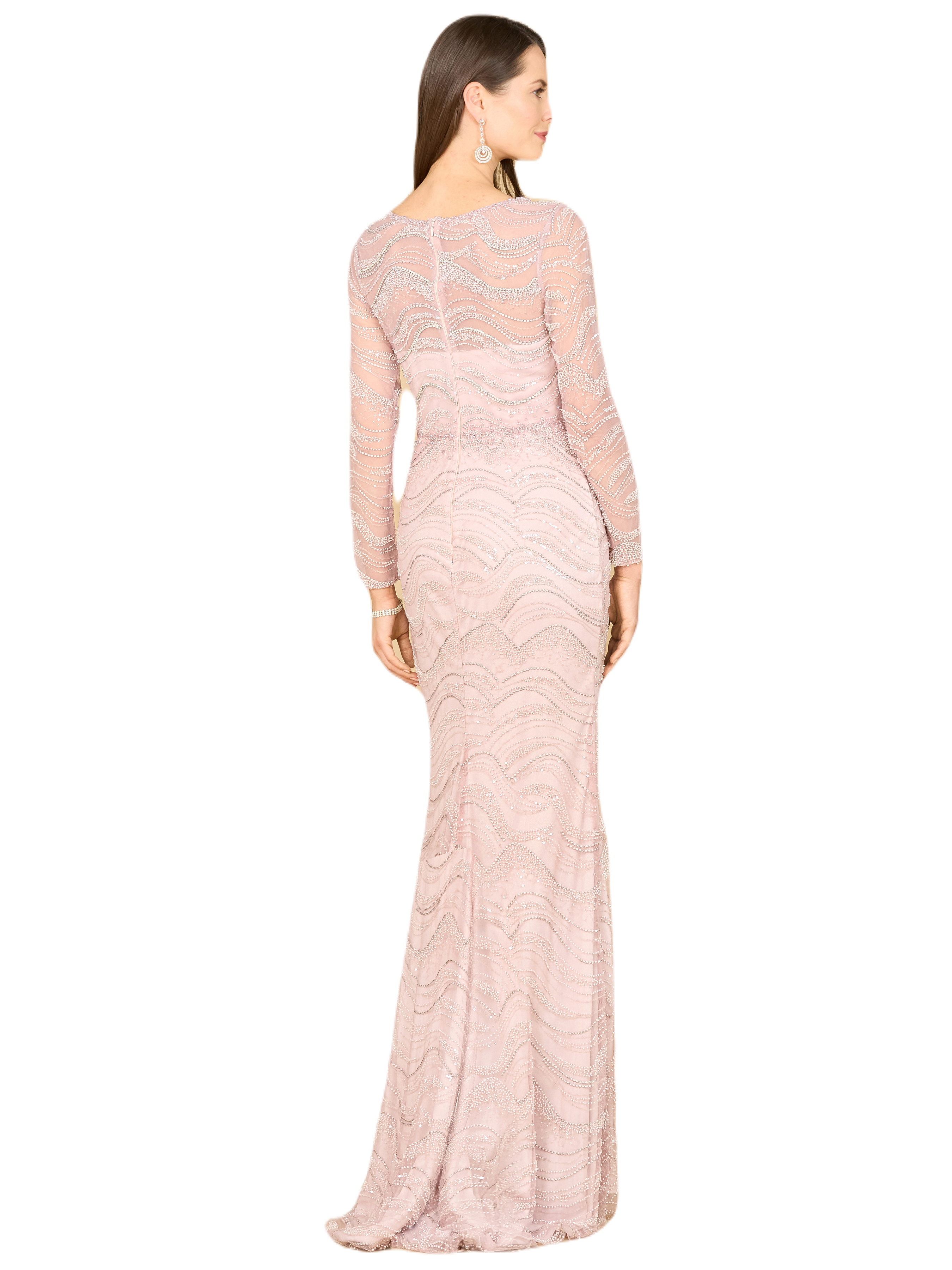 Long Sleeve Lace Fitted Gown - image 2