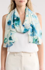 Calvin Klein Watercolor Chiffon Scarf