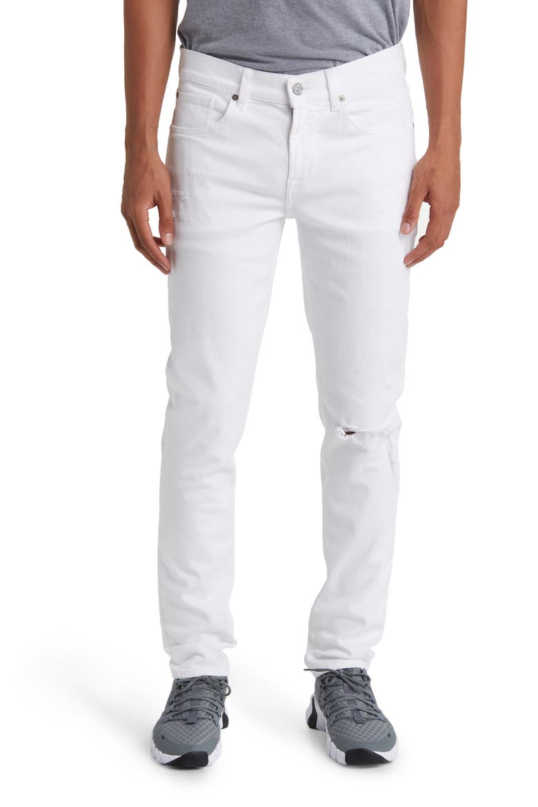 Slimmy EarthKind StretchTek Ripped Tapered Slim Fit Jeans, Main, color, AEREAL