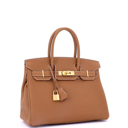 Pre-owned Hermes  Hermes Birkin Handbag Brown Togo With Gold Hardware 30 In Gold