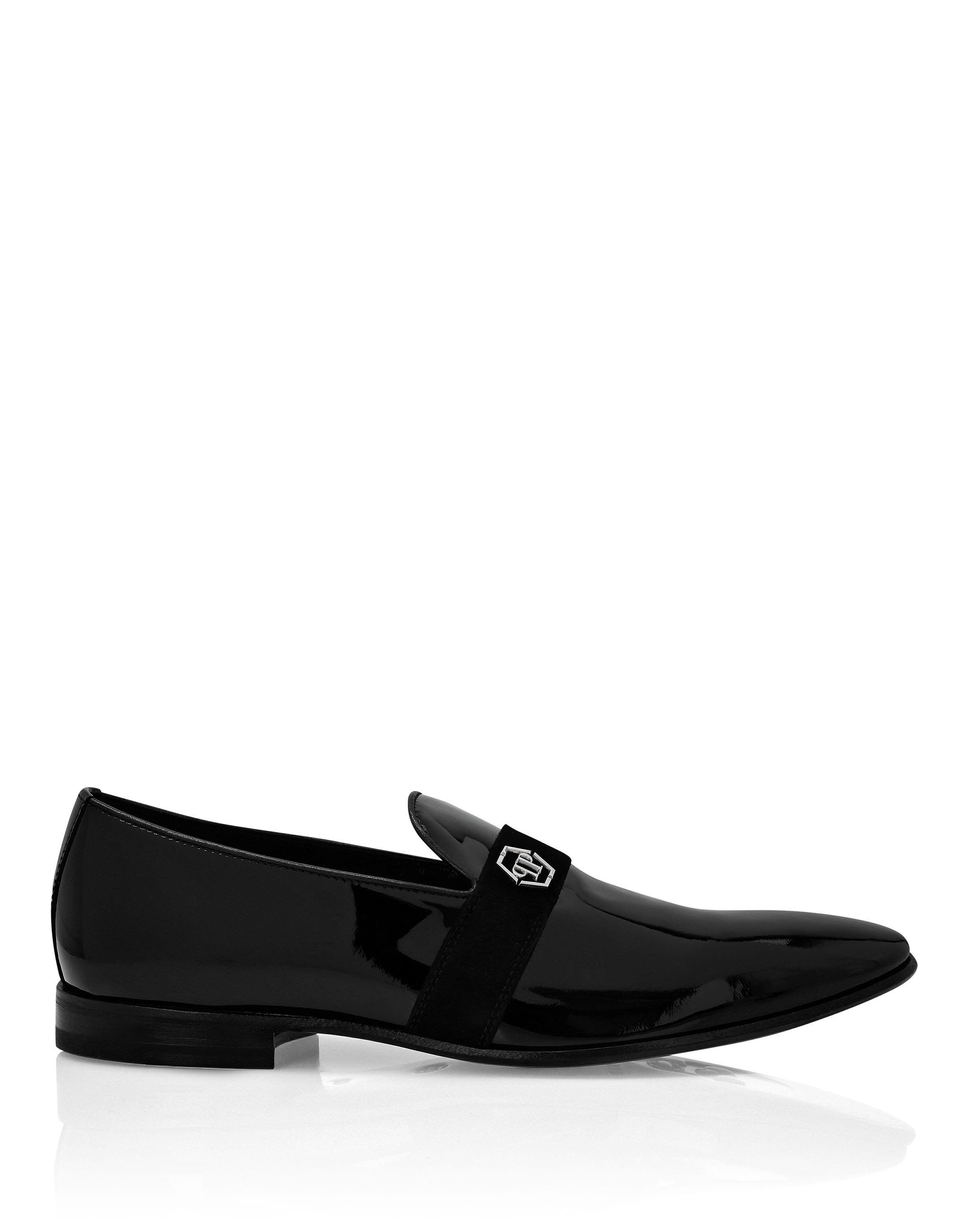 Patent Leather Loafers Hexagon Men, Alternate, color, black
