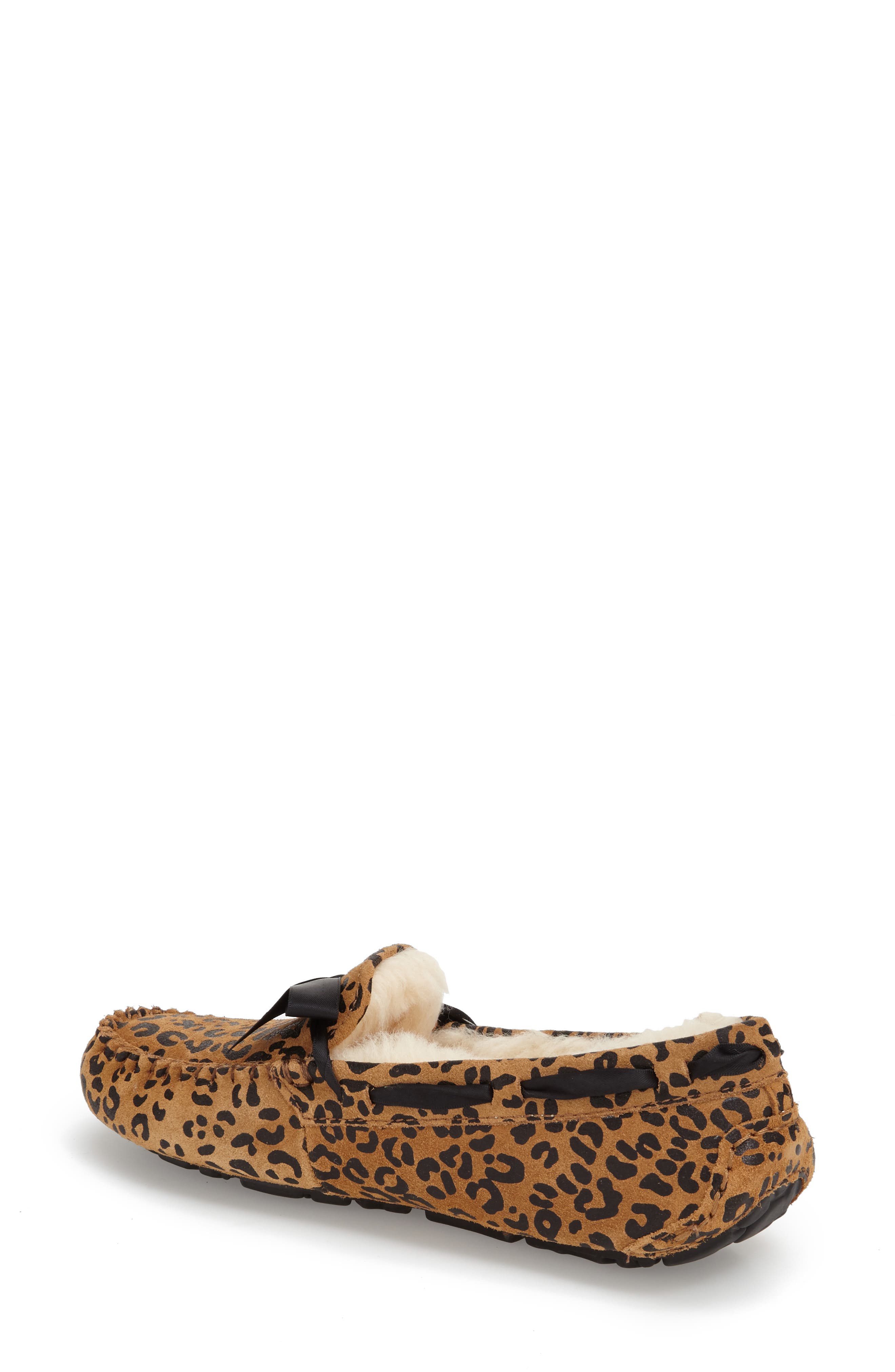 UGG<sup>®</sup> Dakota Leopard Print Bow Slipper, Alternate, color, 