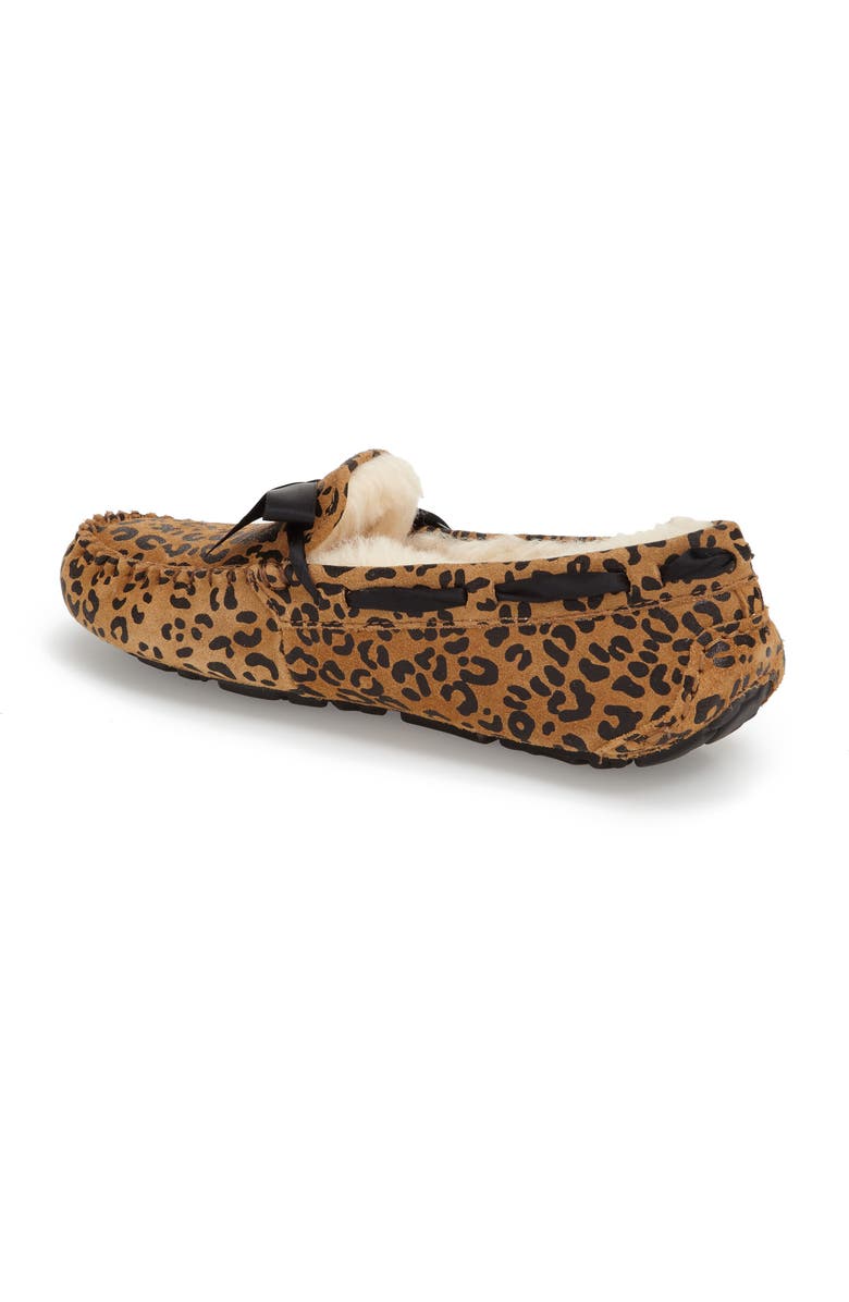 UGG<sup>®</sup> Dakota Leopard Print Bow Slipper, Alternate, color,