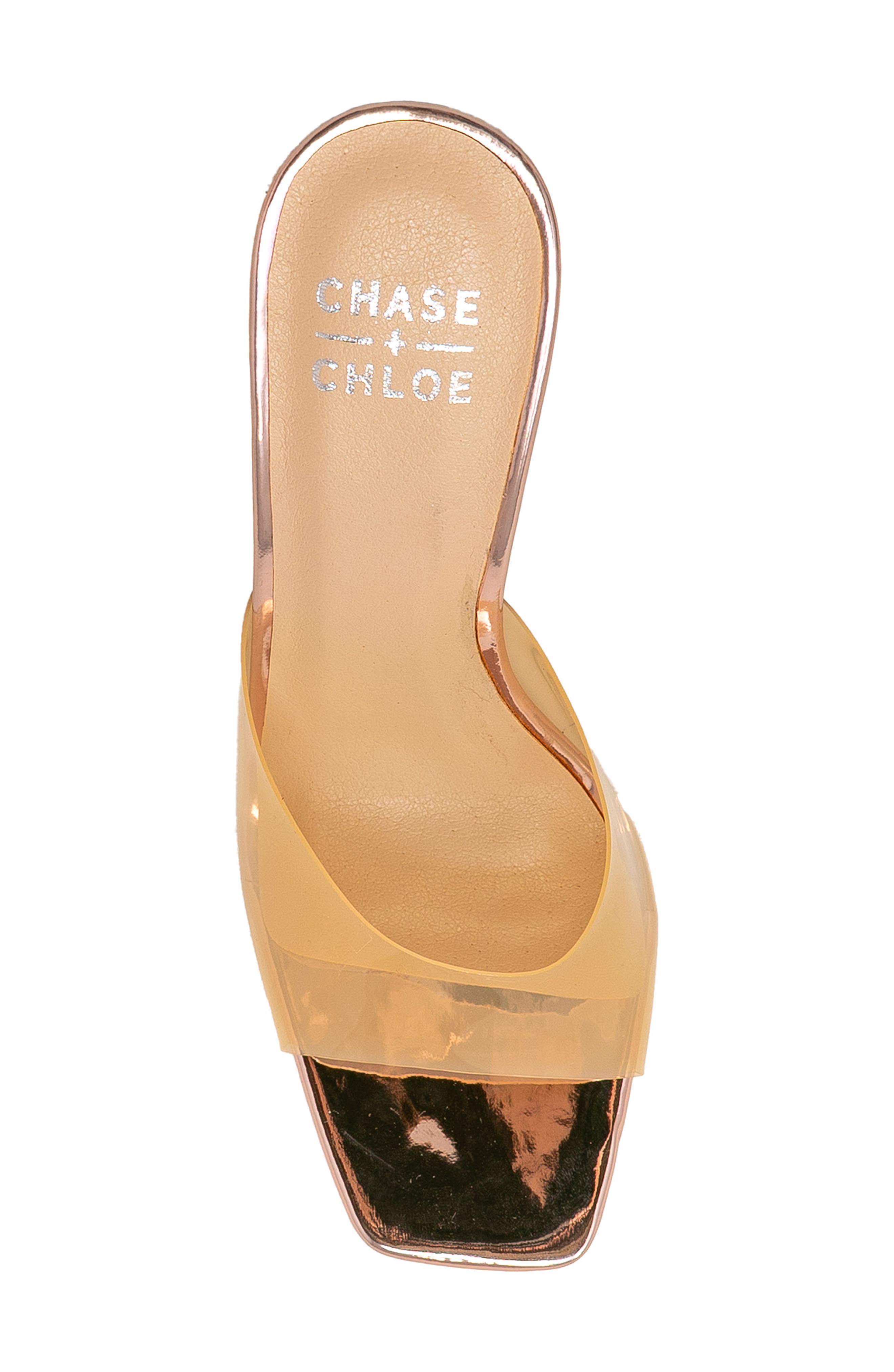 Square Toe Mule Sandal, Alternate, color, CLEAR ROSE GOLD