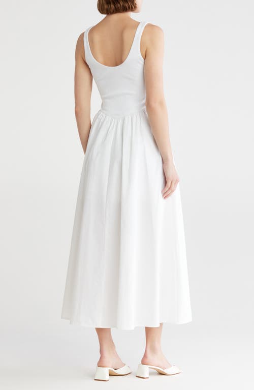 Melrose And Market Mixed Media Tank Dress In White