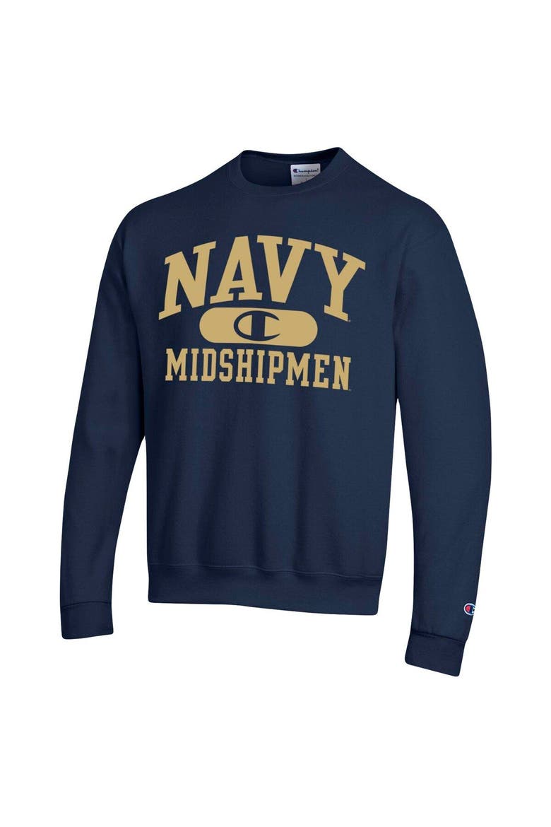 Men's Champion Navy Navy Midshipmen Arch Pill Sweatshirt, Alternate, color, Navy