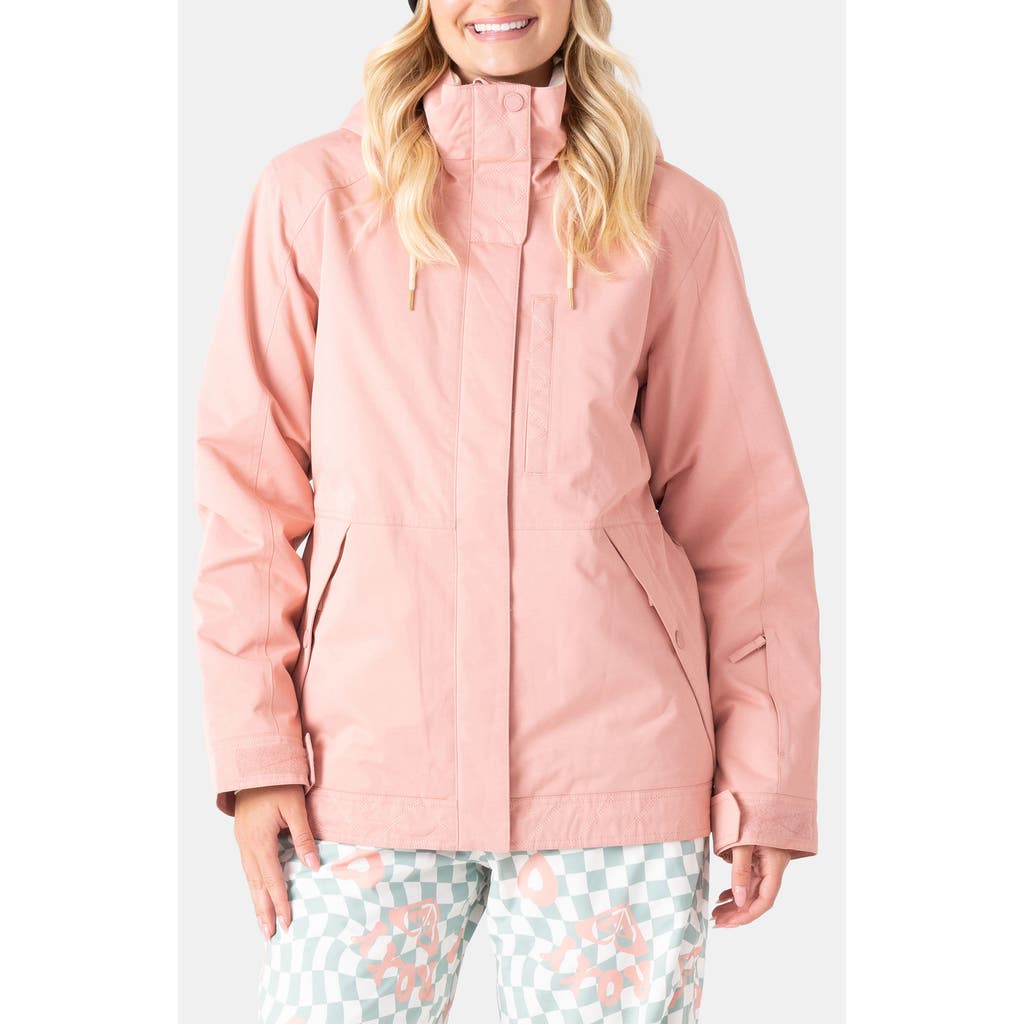 Roxy Billie Water Resistant Hooded Insulated Jacket In Pink