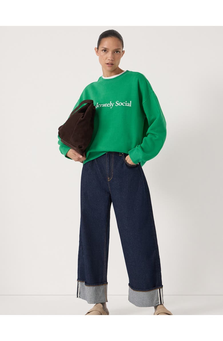 Hush Social In Theory Graphic Sweatshirt, Alternate, color, Bright Green