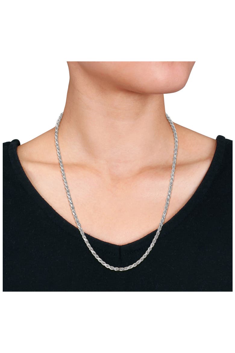 Diamond Cut Rope Chain Necklace, 3.1mm, Alternate, color, SILVER