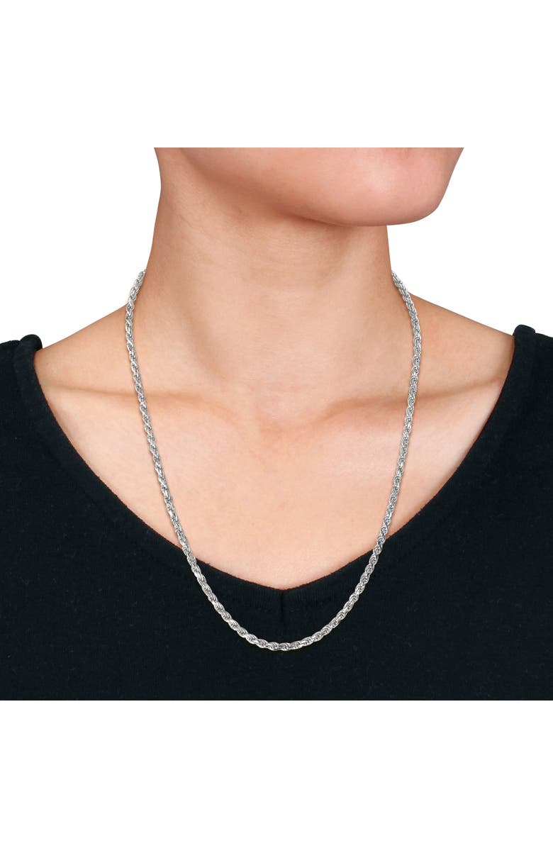 DELMAR Diamond Cut Rope Chain Necklace, 3.1mm, Alternate, color, Silver