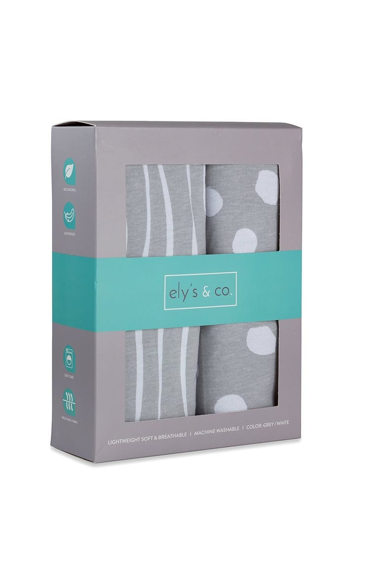 Baby Fitted Crib Sheet Set 2 Pack, Alternate, color, Grey & White Abstract