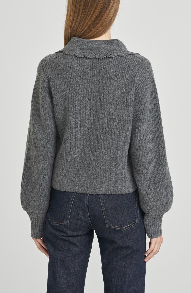 WAYF Sloane Bow Cardigan, Alternate, color, Charcoal