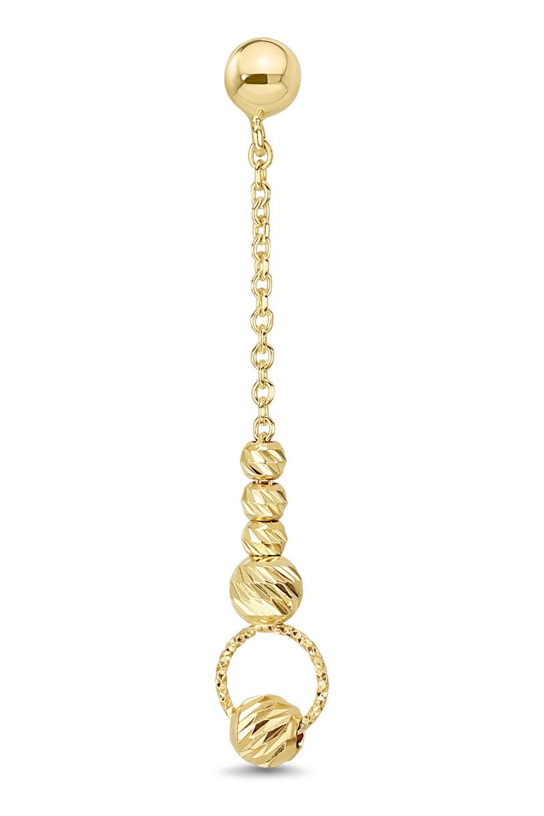 14K Yellow Gold Beaded Linear Drop Earrings, Alternate, color, GOLD