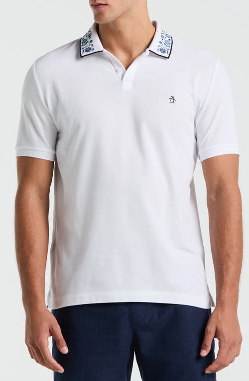 Original Penguin Floral Collar Cotton Piqué Polo