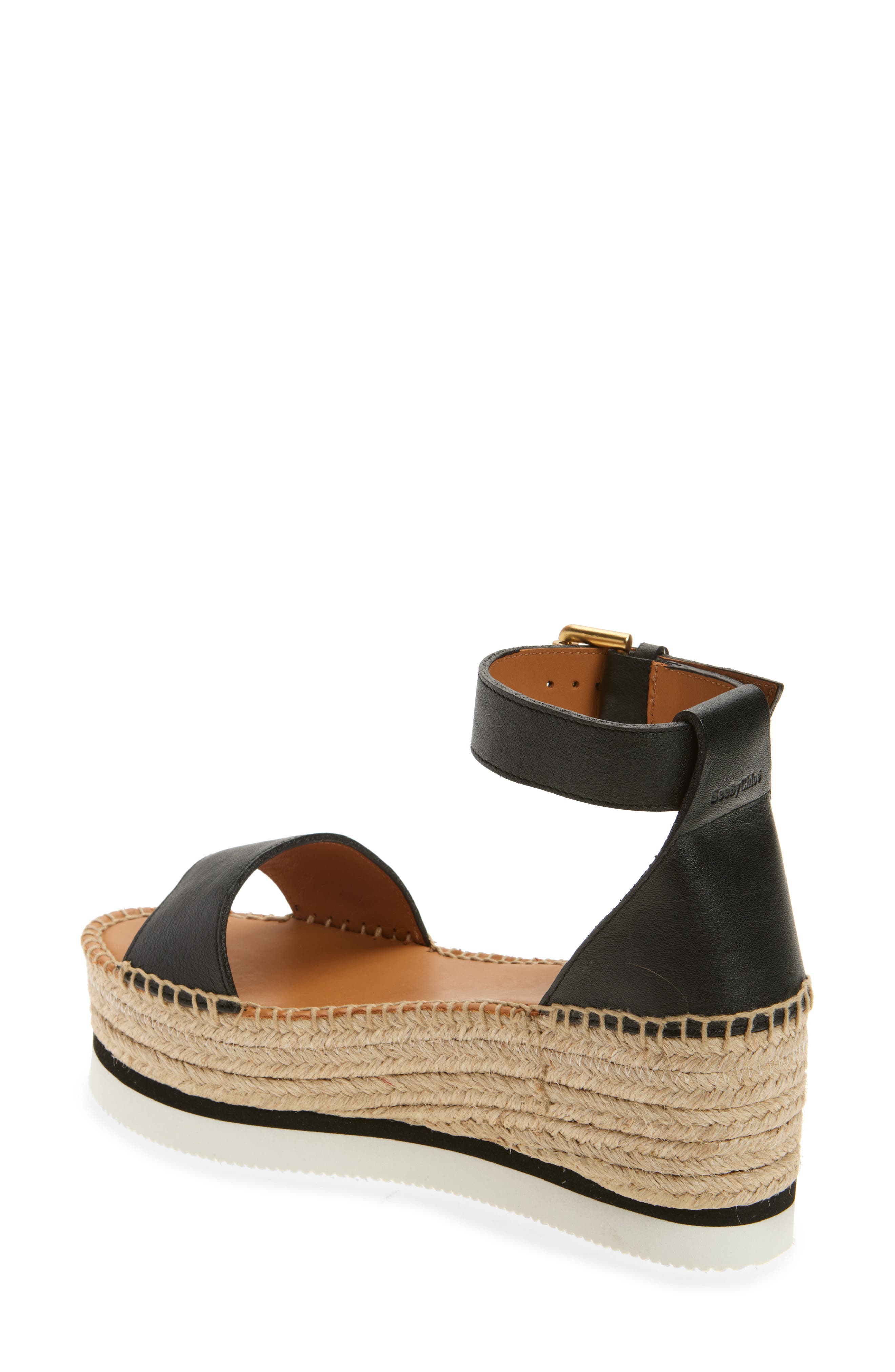 See by Chloé Glyn Espadrille Platform Sandal, Alternate, color, Black