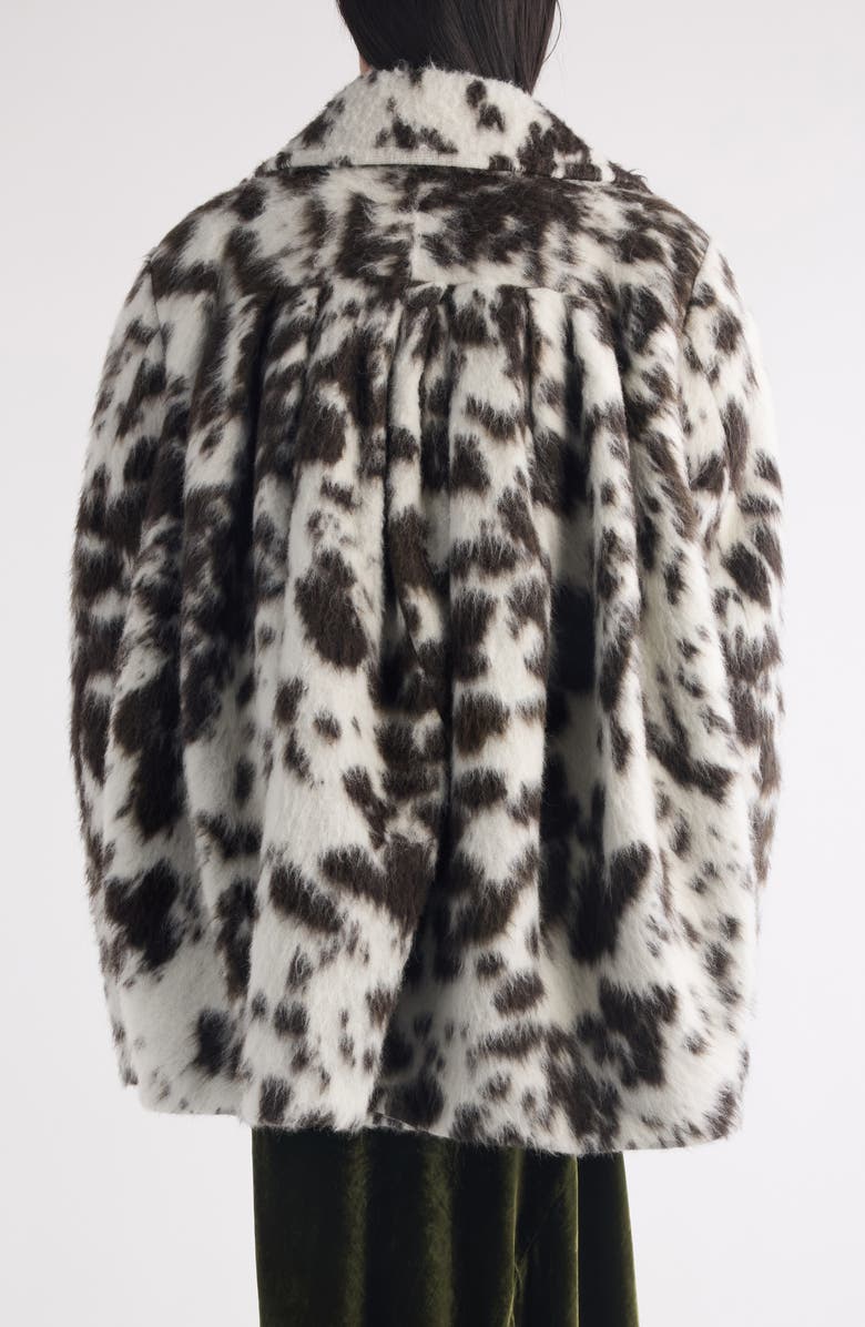 Dries Van Noten Vafel Cow Print Faux Fur Jacket, Alternate, color, Brown