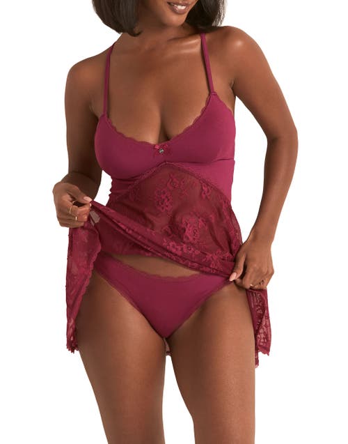 Adore Me Marien Babydoll & Bikini Set In Pink