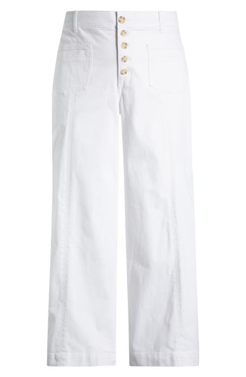 WIT & WISDOM WIT & WISDOM 'AB'SOLUTION SKYRISE EXPOSED BUTTON WIDE LEG TWILL PANTS