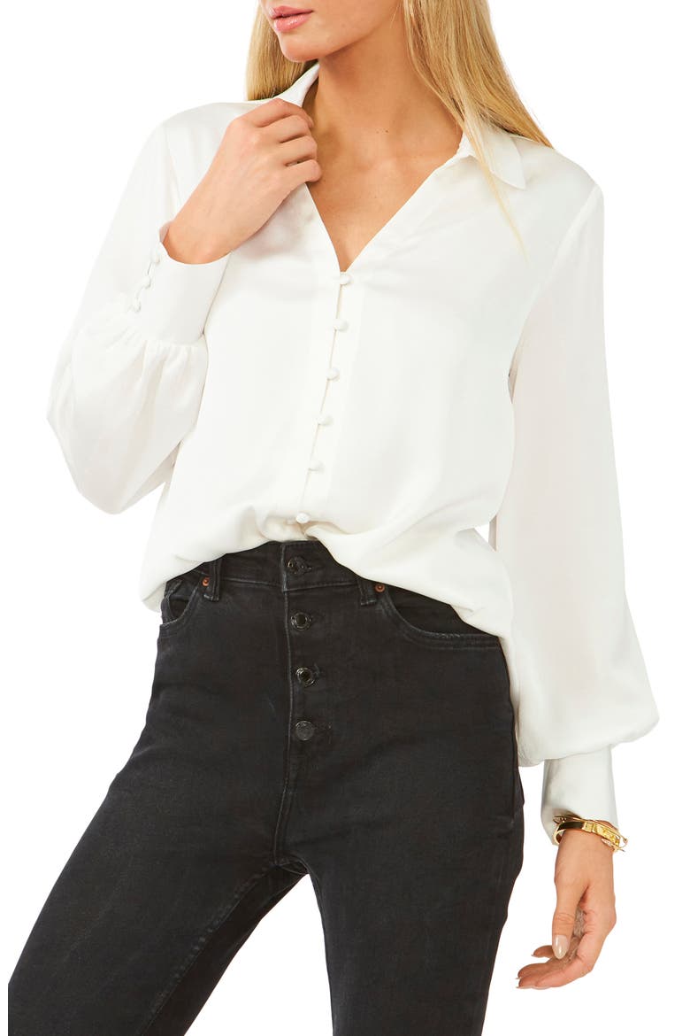 Button-Up Shirt, Main, color, NEW IVORY
