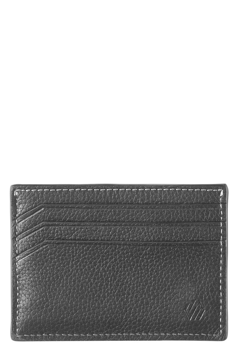 Kingston Leather Card Case, Main, color, BLACK PEBBLED