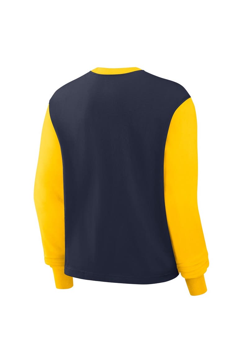 Women's Nike  College Navy Michigan Wolverines Boxy Long Sleeve T-Shirt, Alternate, color, College Navy