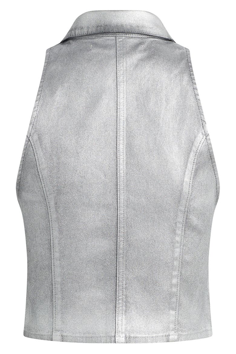 Metallic Halter Vest, Alternate, color, MATTE SILVER FOIL