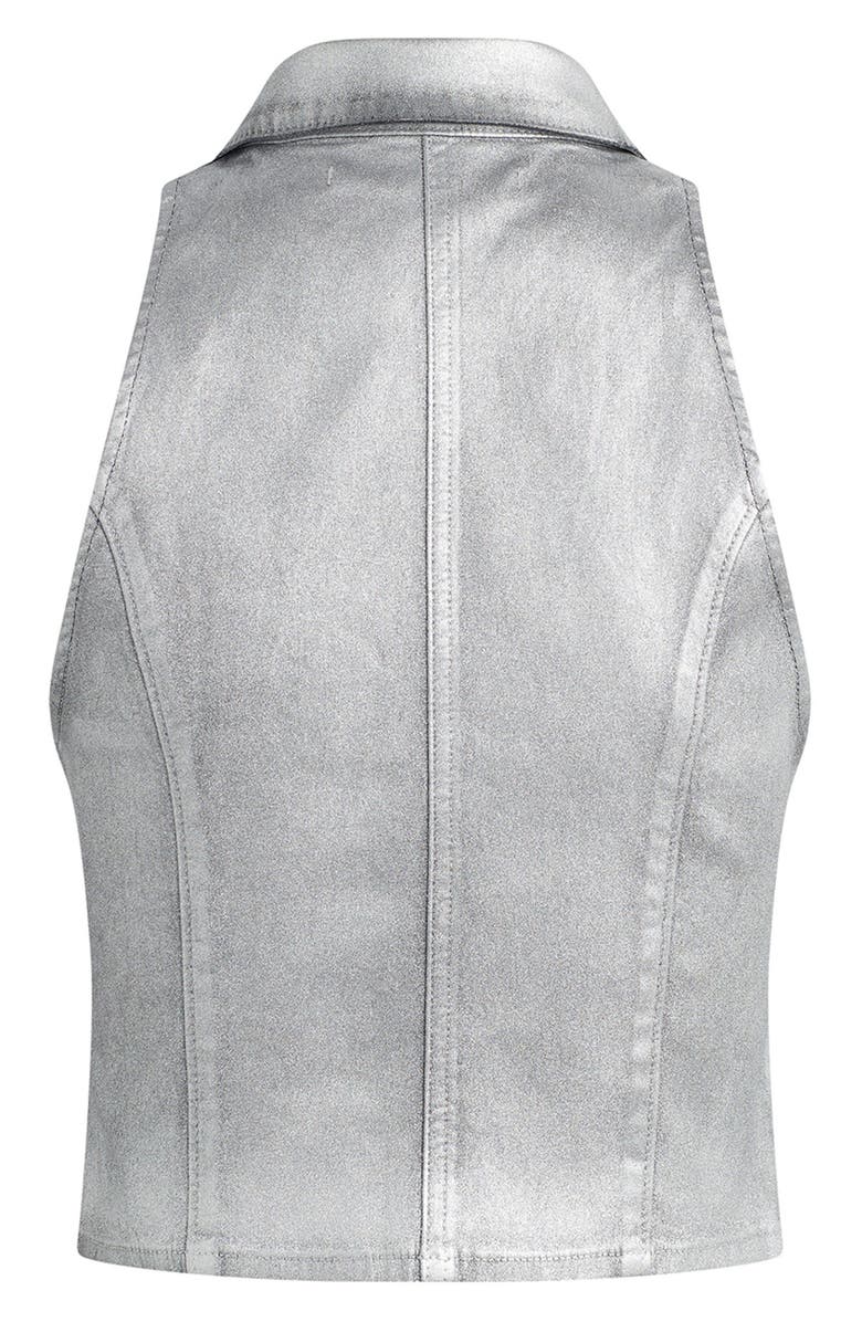 Hudson Jeans Metallic Halter Vest, Alternate, color, Matte Silver Foil