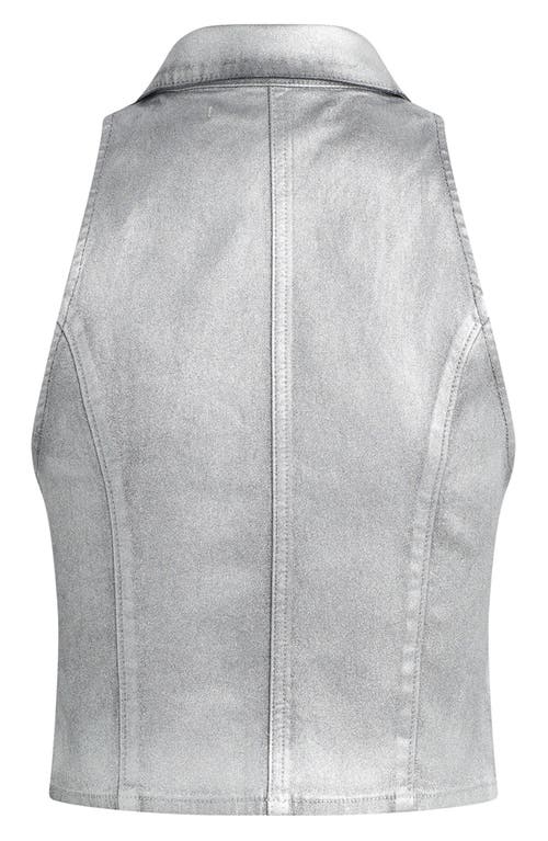 Hudson Jeans Metallic Halter Vest In Gray