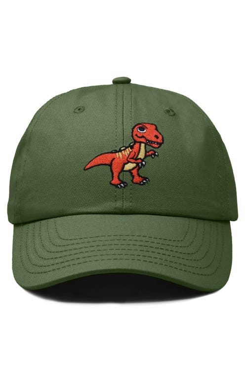 Dalix T-rex Embroidered Casual Cap In Olive