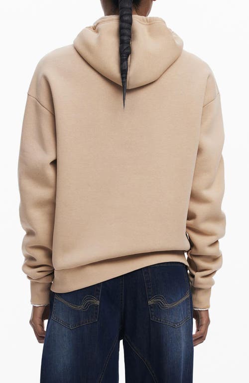 Desigual Logo Hoodie In Brown