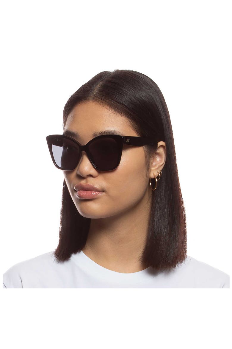 Hot Trash 56mm Cat Eye Sunglasses, Alternate, color, BLACK / SMOKE MONO