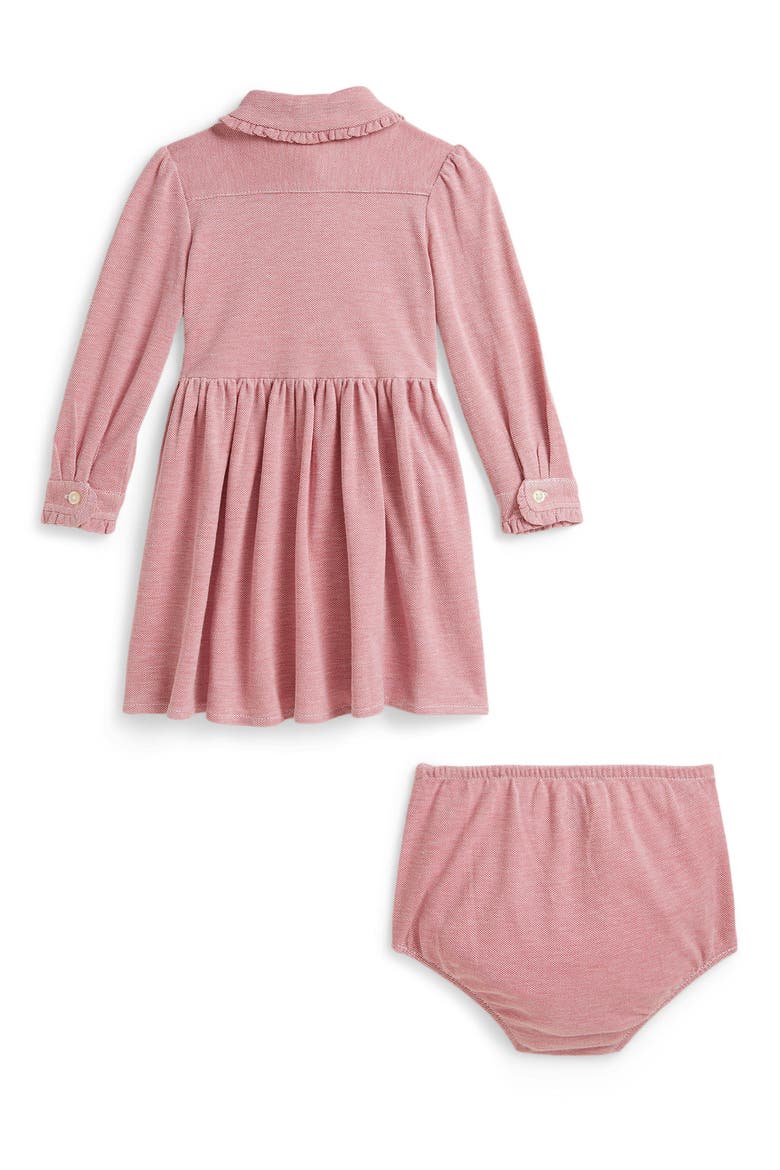 Kids' Cotton Mesh Polo Dress & Bloomers Set, Alternate, color, CANVAS PINK