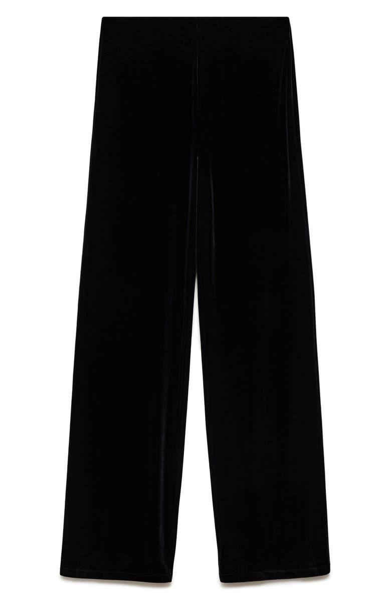 MANGO Xenphant Stretch Velvet Wide Leg Pants, Alternate, color,