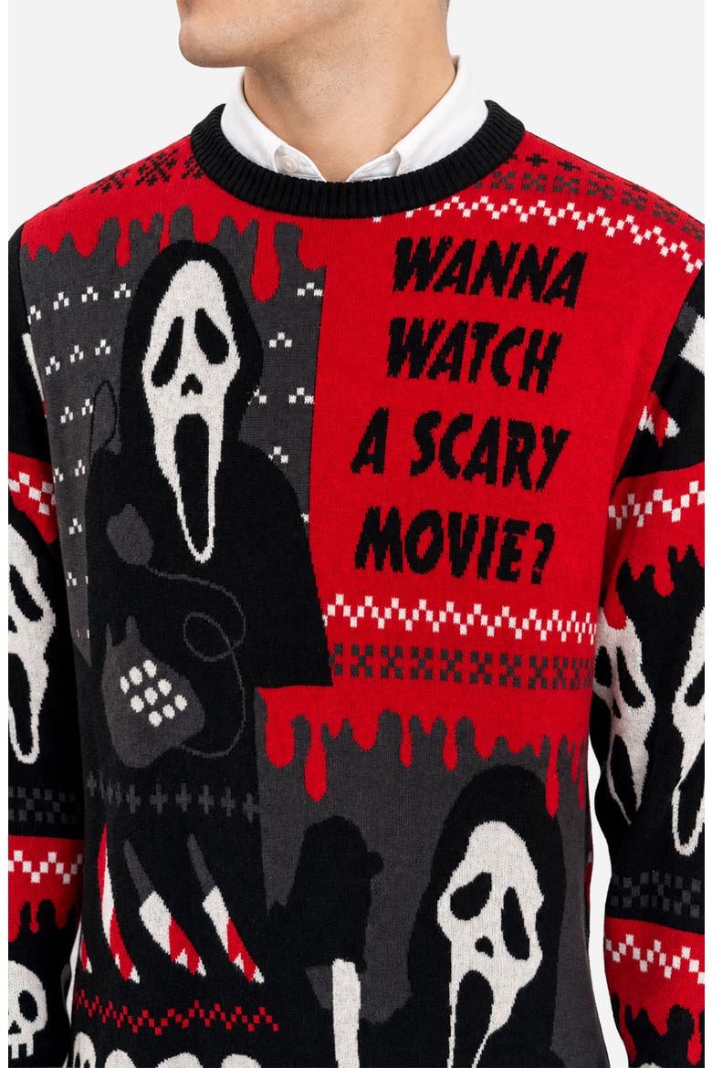 Ghostface Sweater, Alternate, color, BLACK
