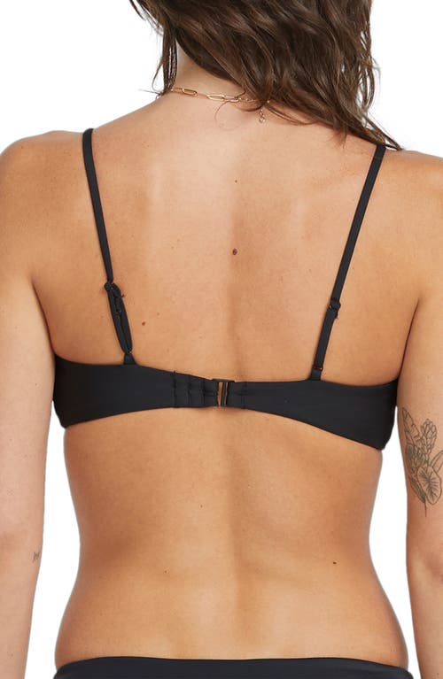 Volcom Simply Seamless Twist Front Bikini Top In Black