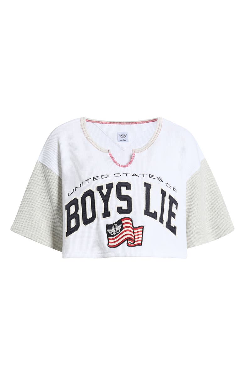 BOYS LIE United States of Boys Lie Graphic Thermal Crop Top, Alternate, color, White