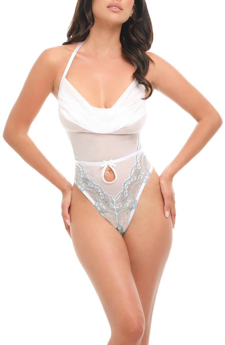 Oh La La Cheri Victoria Drape Neck Teddy, Main, color, 