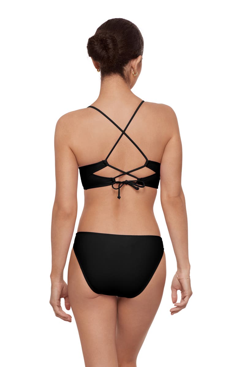 Aqua Green Adjustable Tunnel Front Midkini Set, Alternate, color, Black