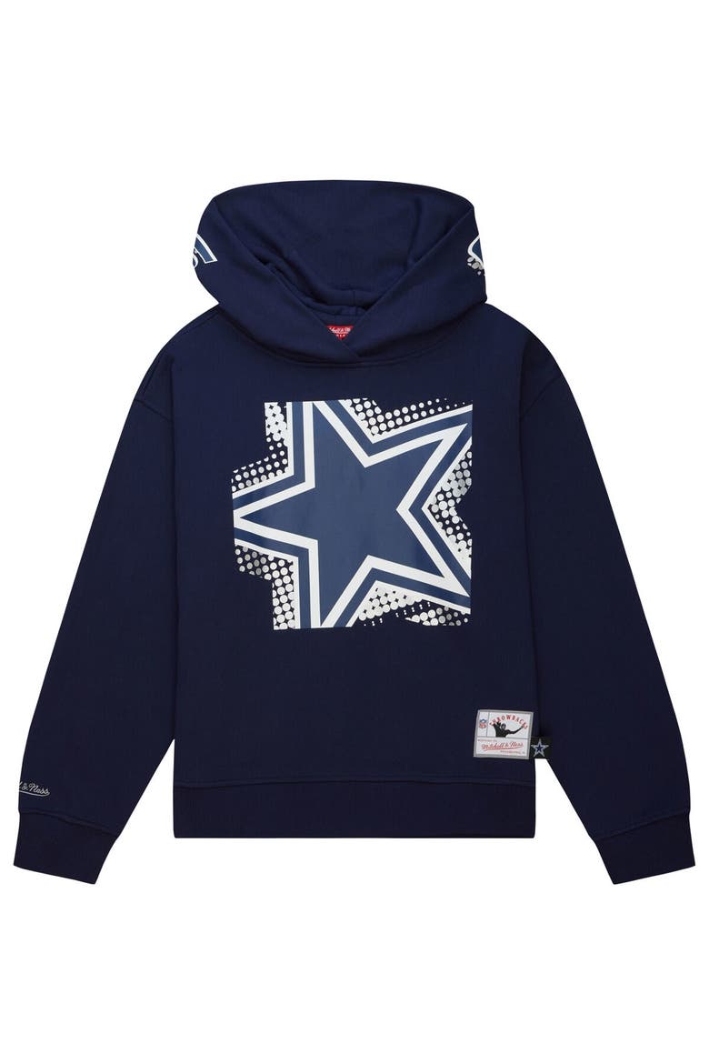 Women's Mitchell & Ness Navy Dallas Cowboys Gridiron Classics Big Face 7.0 Pullover Hoodie, Alternate, color, Navy