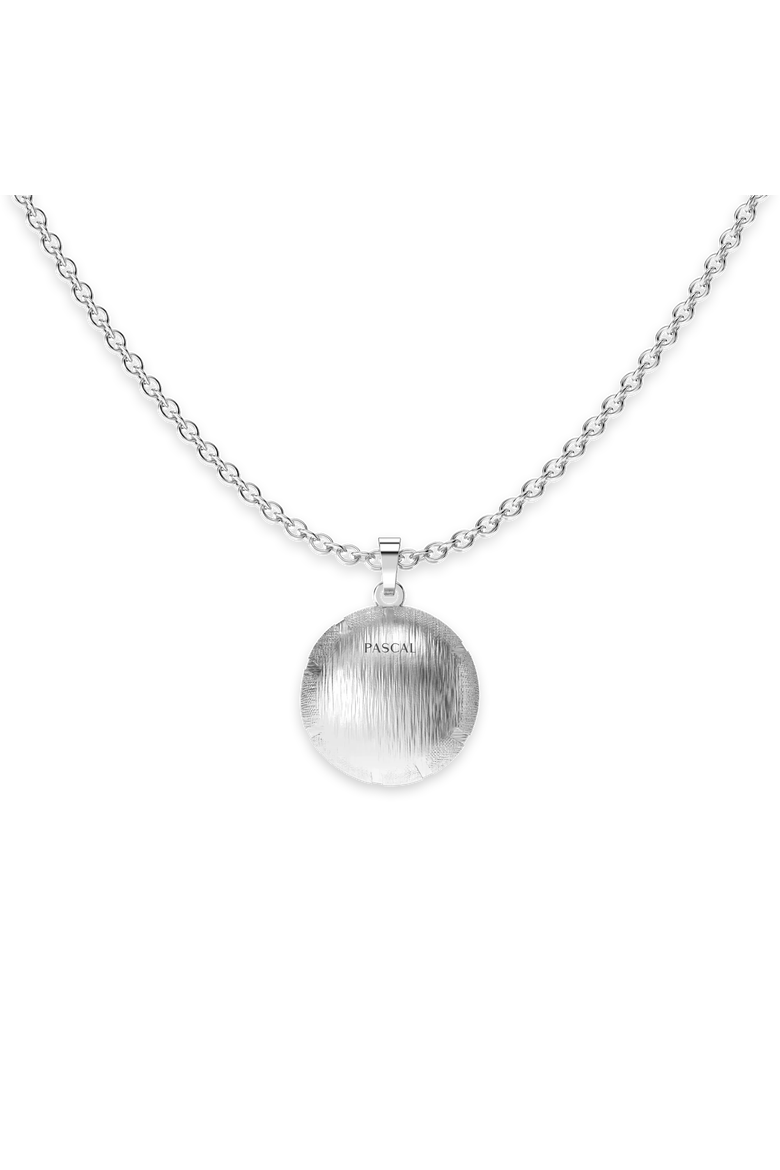 The Basketball Crooked Ball Diamond Necklace, Alternate, color, Silver / Black Diamond
