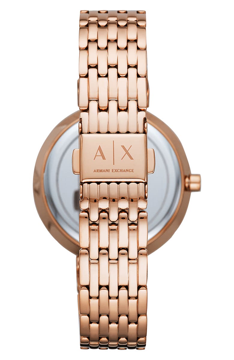 AX Armani Exchange T-Bar Three-Hand Bracelet Watch, 36mm, Alternate, color, Rose Gold