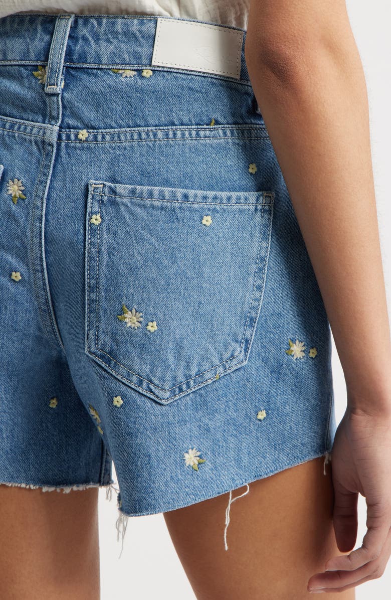 Rails Mesa Flower Embroidered High Waist Cutoff Denim Shorts, Alternate, color,