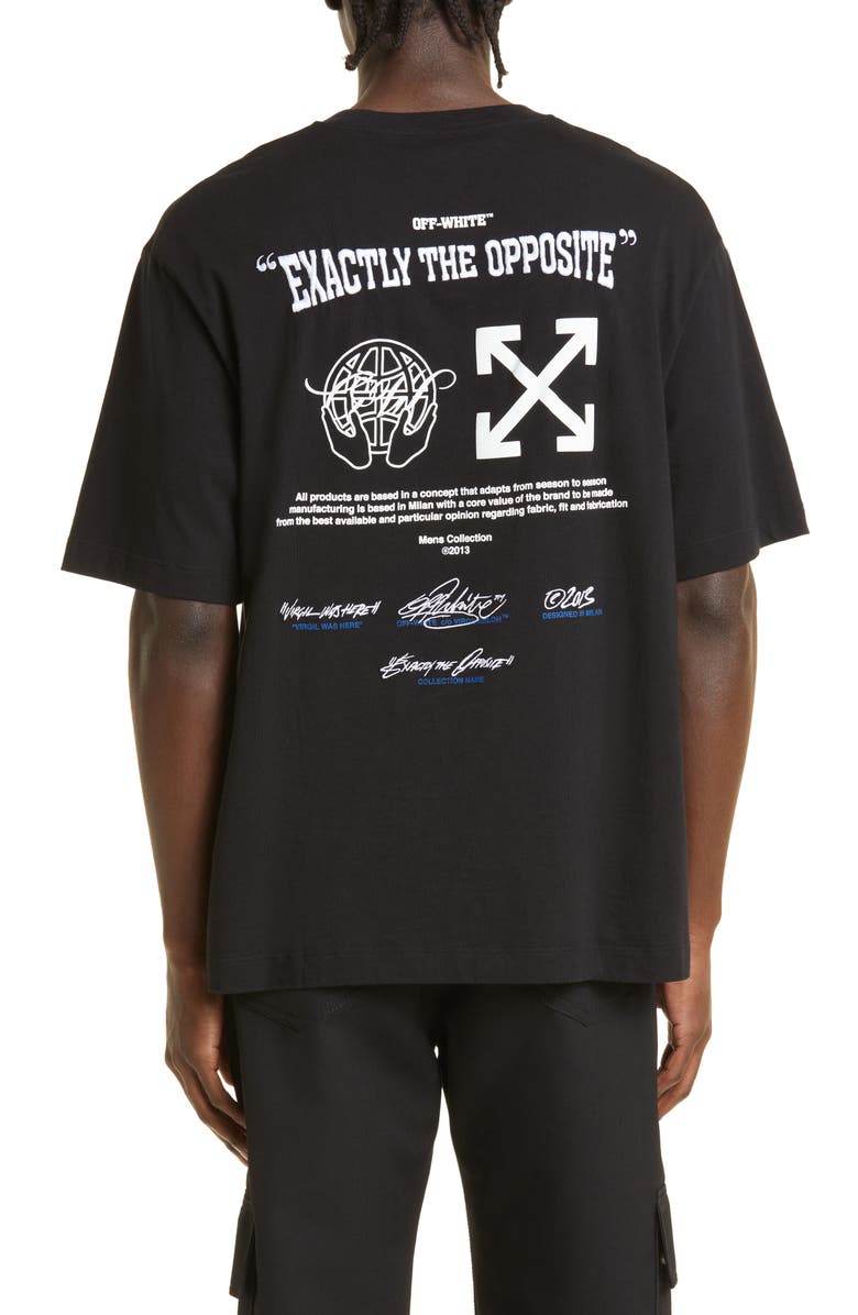 Off-White Skate Fit Exactly The Opposite Embroidered Graphic T-Shirt, Alternate, color,