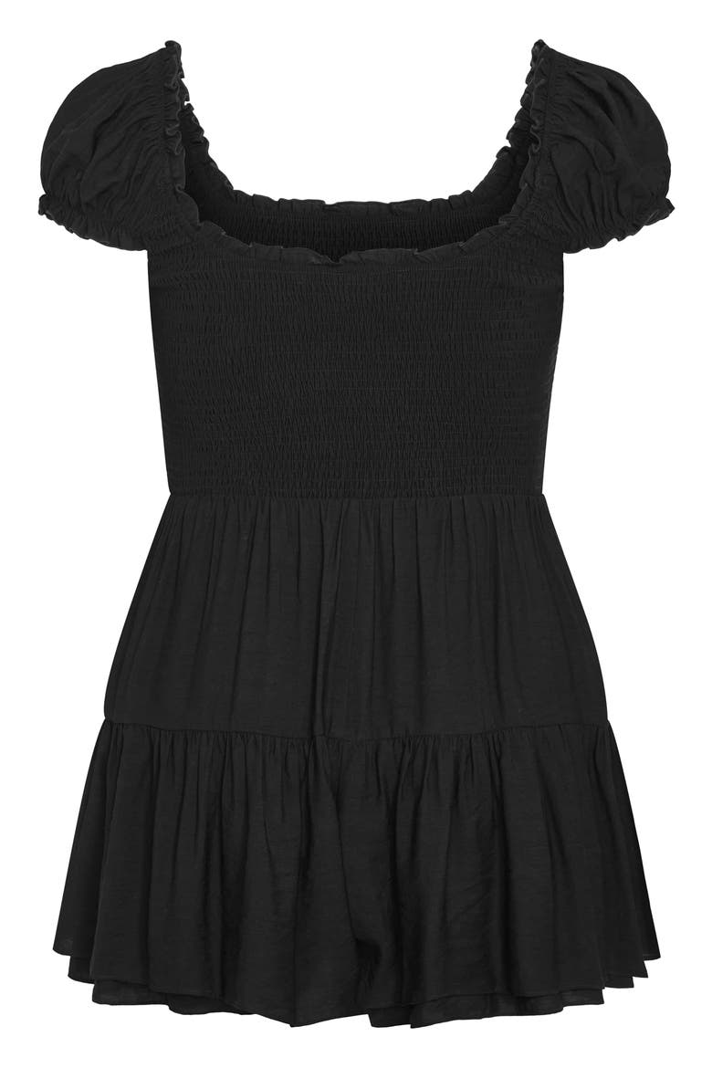 Zuri Short Sleeve Romper, Alternate, color, BLACK